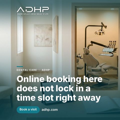 Online booking here does not lock in a time slot right away