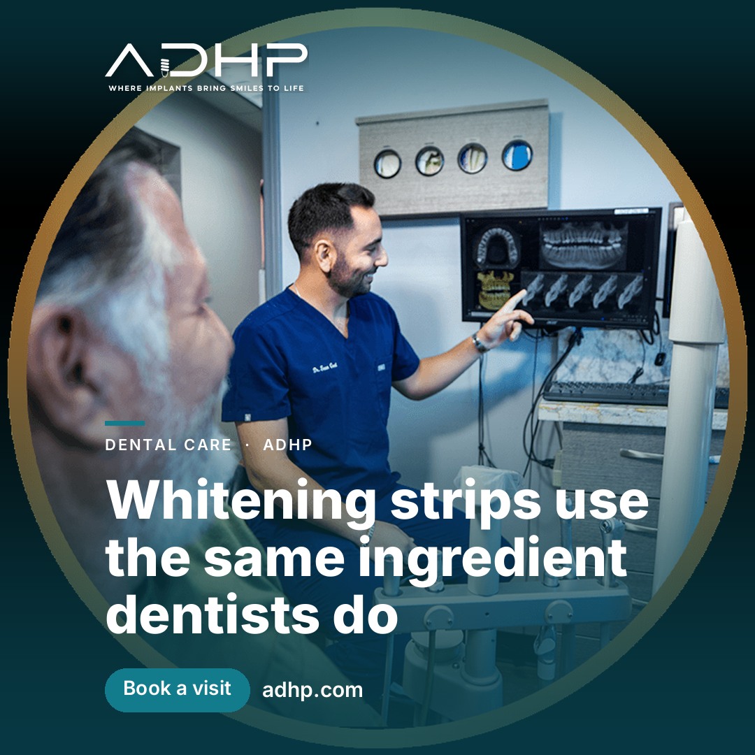 Whitening strips use the same ingredient dentists do