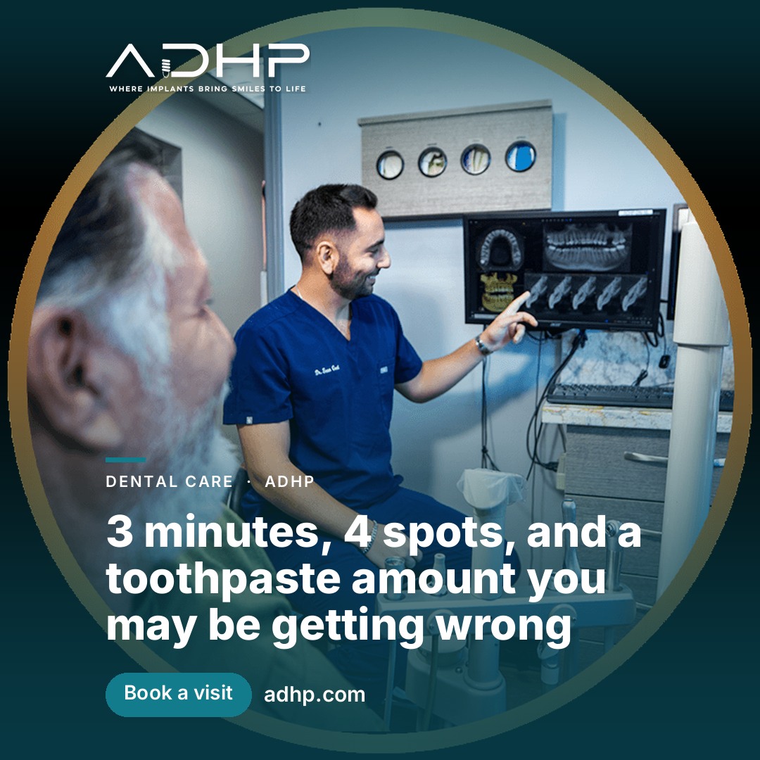 3 minutes, 4 spots, and a toothpaste amount you may be getting wrong